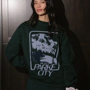 SOLD OUT! Park City Graphic Women's Sweatshirt - Dark Green